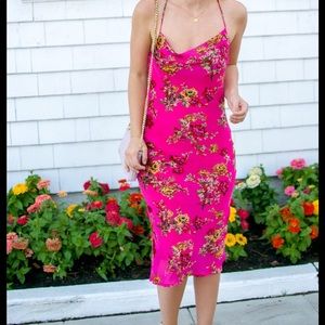 Rat & Boa Kiki Dress — pink, floral, cross back